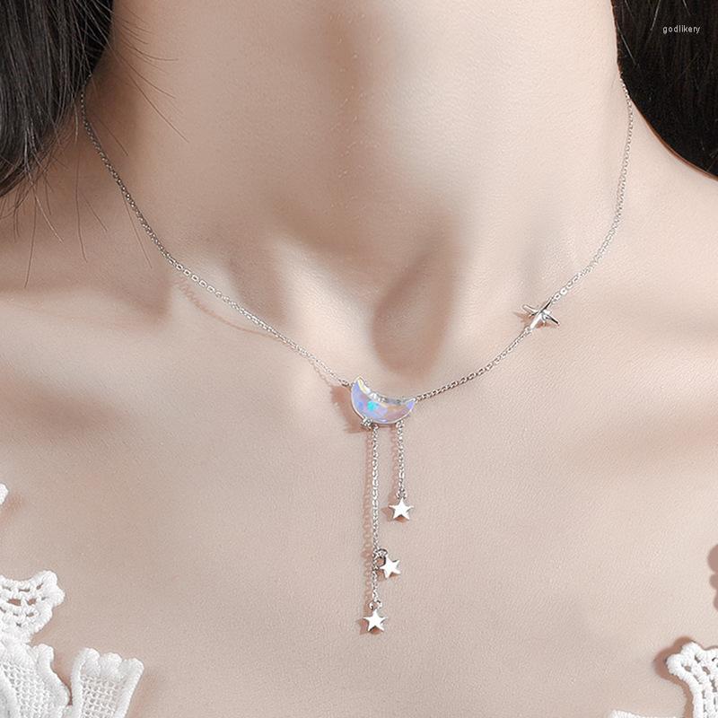 

Choker Trendy Moon Stars Necklace For Women Collar Chain Pendant Light Luxury Wedding Party Gift Exquisite Clavicle
