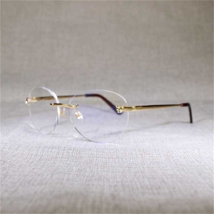 

22% OFF2023 Vintage Leopard Style Rimless Men Square Shade Metal Frame Clear Women for Beaching Eyewear Accessories