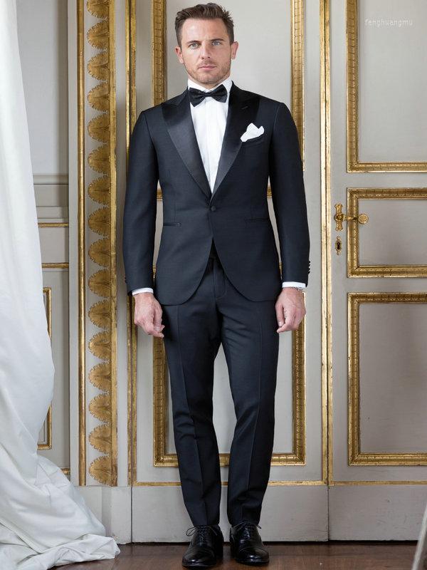 

Men's Suits SZMANLIZI MALE COSTUMES Mens Wedding 2023 Italian Design Formal Black Tuxedo Party 2 Pieces Set Groom Terno For Men, Picture shown