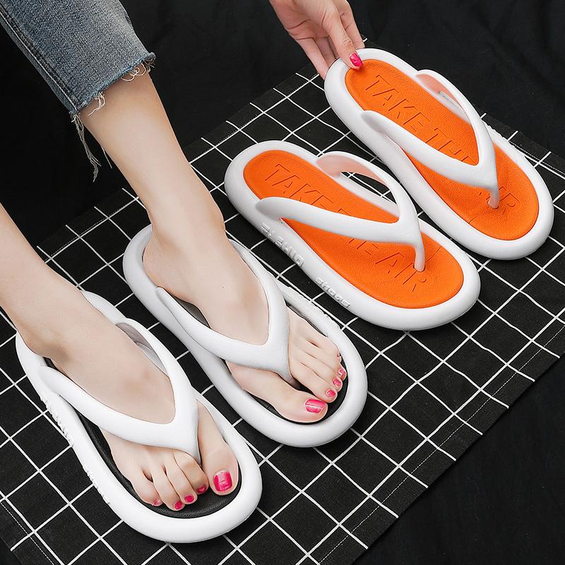 

Slippers Summer Men Beach Outdoor Flip Flops Male Women Indoor Home Thick Sole Non-slip EVA Quality Fashion Design Slides Couple SlippersSli, A-orange