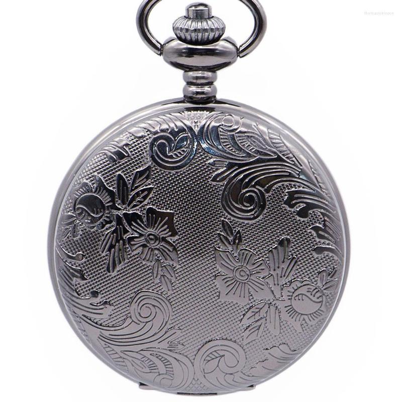 

Pocket Watches Arrival Classical Design Skeleton Mechanical Watch For Men Steampunk Bronze Hand Winding PJX1360, No box