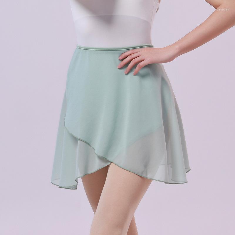 

Stage Wear Ballet Skirt Adult Chiffon Dance For Women Long Wrap Tutu Skate Adjustable Buckles Ballerina, Yellow