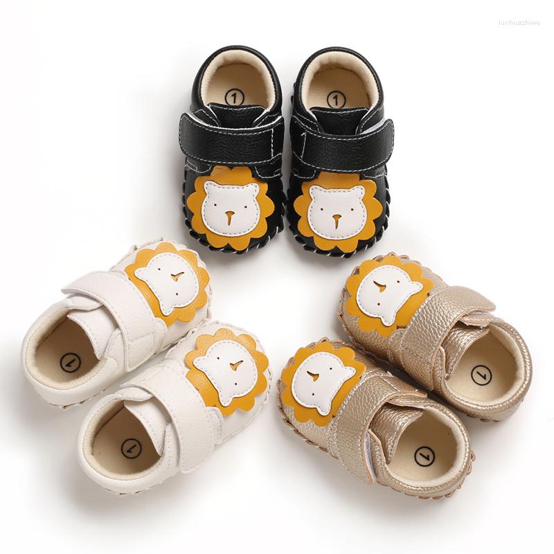 

First Walkers -18M Spring And Autumn Baby Walking Shoes Boy's Girl's Non Slip Thickened Rubber Soled, B223 golden
