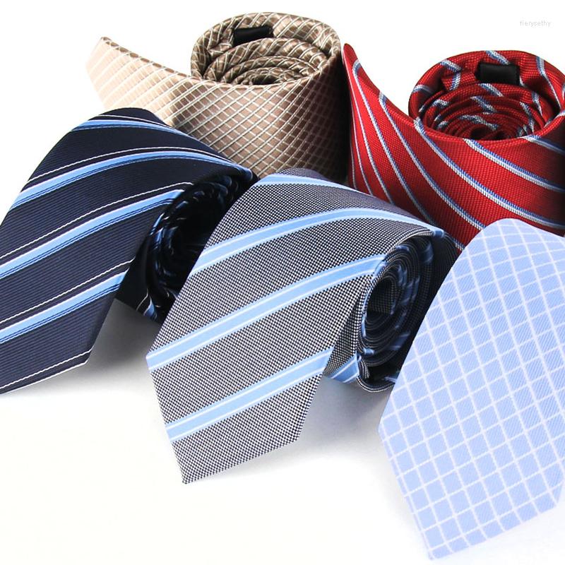 

Bow Ties 2023 Brand Men's Fashion Neck Tie Suit Business 7CM Width Striped Black Wine Red Exquisited With Gift Box