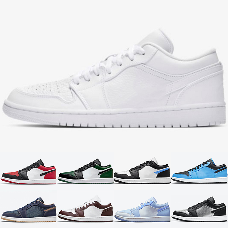 

2023 Jumpman 1 1s Low Mens Basketball Shoes Black Phantom Fragment Dark Reverse Mocha Starfish True Blue Wolf Grey UNC Tear Away Silver Bred Toe Women Sneaker 112, 13