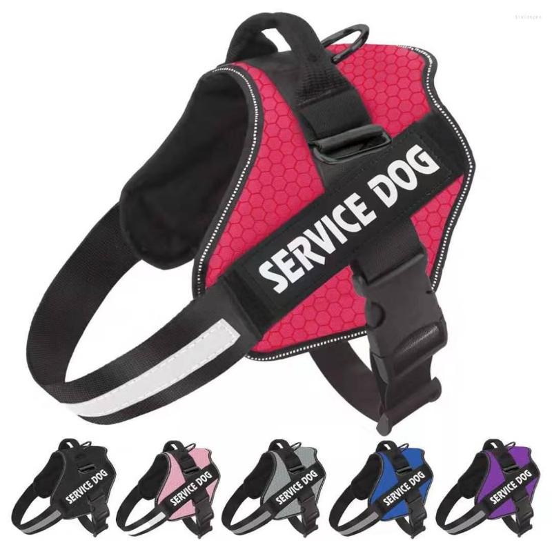 

Dog Collars Service Durable No Rip Niylon High QualityHarness Reflective Vest With Handles Breathable And Comfortable Metal D-ring