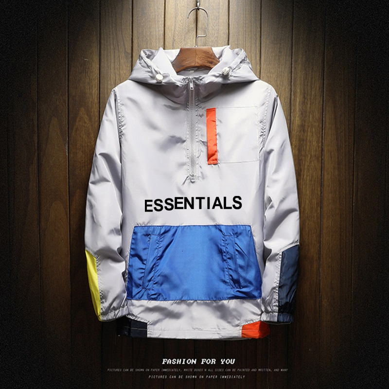 

Mens Jackets Spring Autumn Fashion Jacket Kroean Loose Fit With Hood Zipper Pockets Solid Color Streetwear Ins Super Fire Jacktes 230203, Gray-black