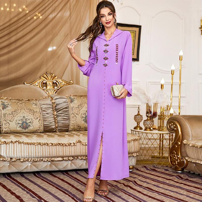 

Ethnic Clothing Diamonds Muslim Dress Women Arab Robe Middle East Dubai Abaya Turkey Long Dresses Hooded Abayas For