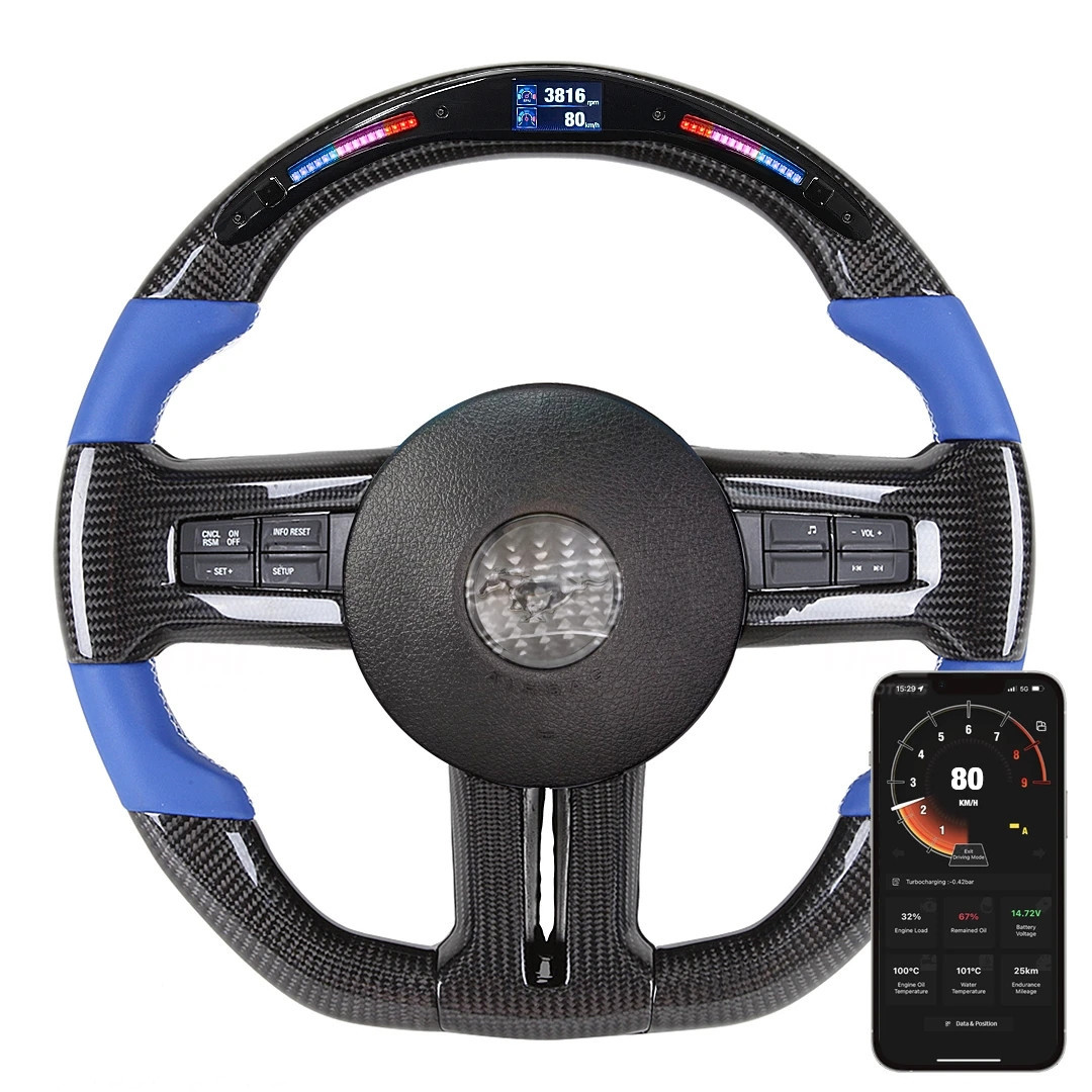 

Real Carbon Fiber Racing Wheels for Ford Mustang Steering Wheel Car Accessories