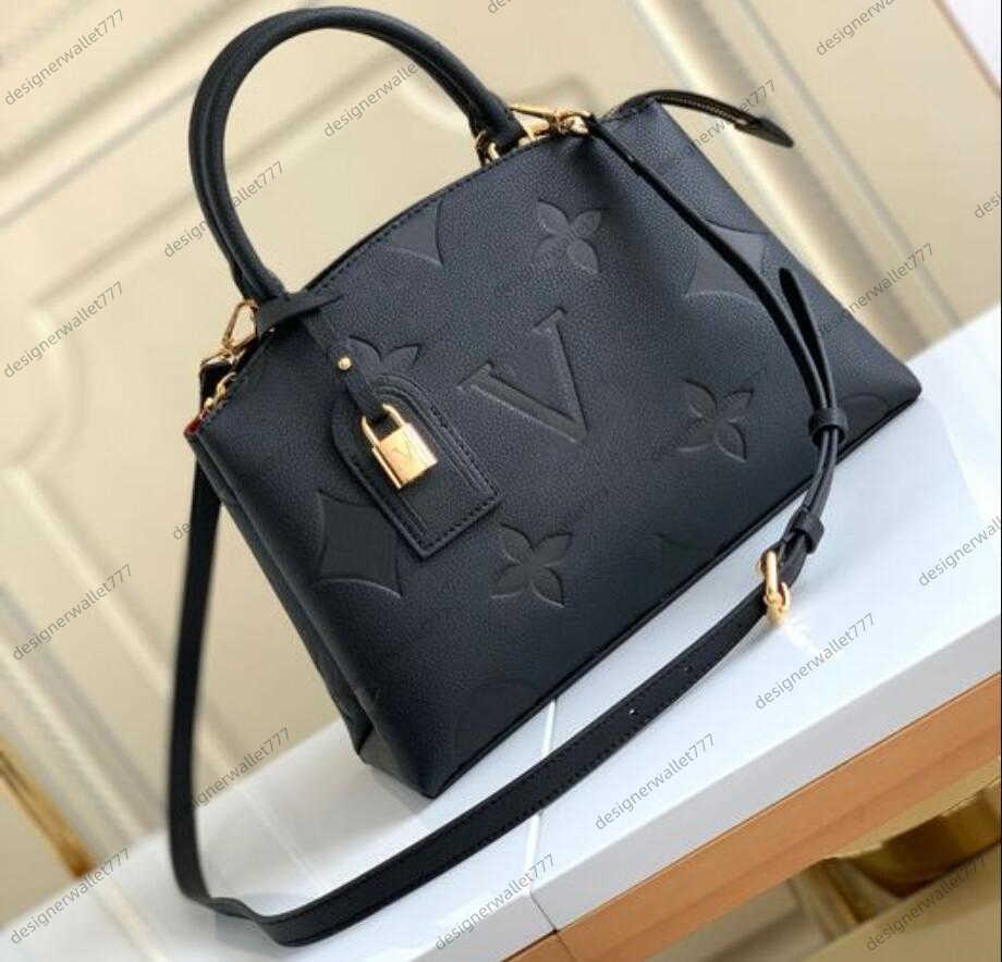 

designer bags leather purses handbags women shoulder corssbody bags purse satchel embossing vintage lady luxury handbag M58916, Black/white printing