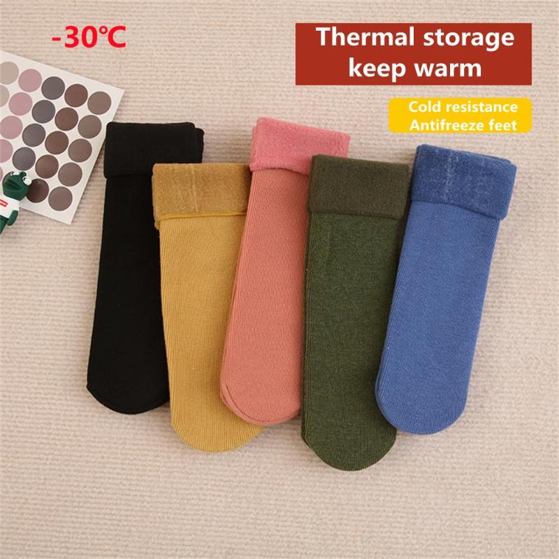 

Women Socks Women/Men Winter Warm Thicken Thermal Screw Thread Knit Wool Cashmere Sock Soft Snow Boots Home Non Slip Floor, Black