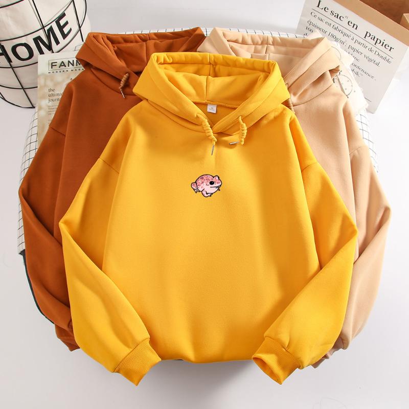 

Women's Hoodies Cute Frog Swearshirt Harajuku Pullover Oversize Hoodie Women Long Sleeve Winter Sweatshirt Kawaii Friend For Girls & Sweatsh, Yellow
