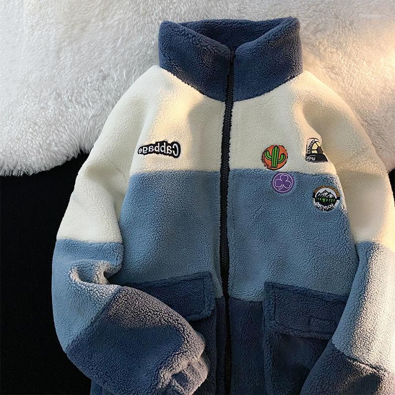 

Women's Trench Coats Cute Embroidery Faux Fur Jackets For Women Autumn Winter Patchwork Stand-up Collar Cotton-padded Jacket Outerwear Coat, Black