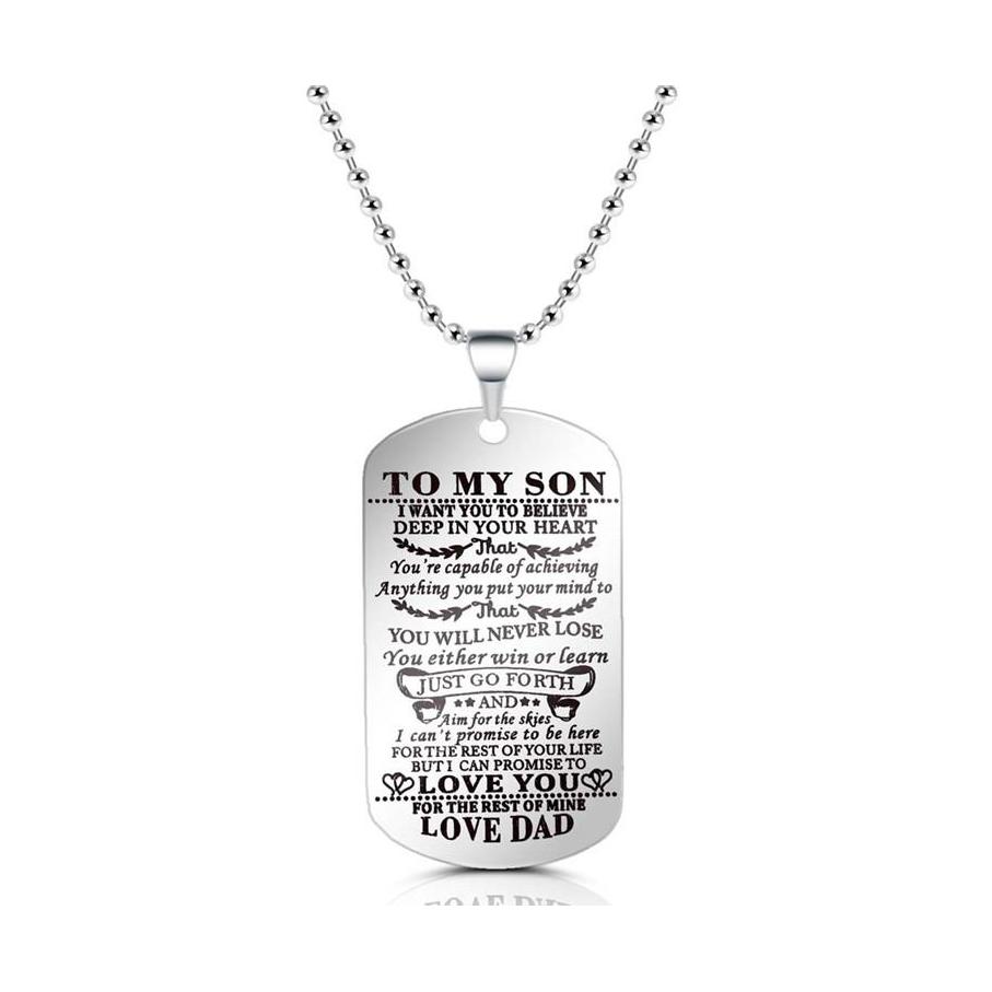 

Pendant Necklaces To My Son Daughter I Want You Believe Love Dad Mom Family Necklace Stainless Steel Jewelry Drop Delivery Pendants Otkbu