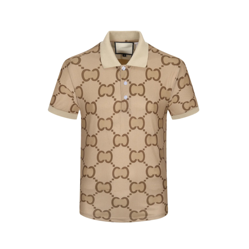 

mens women designer polos Double letter Water color print casual fashion men wild top Blue Coffee