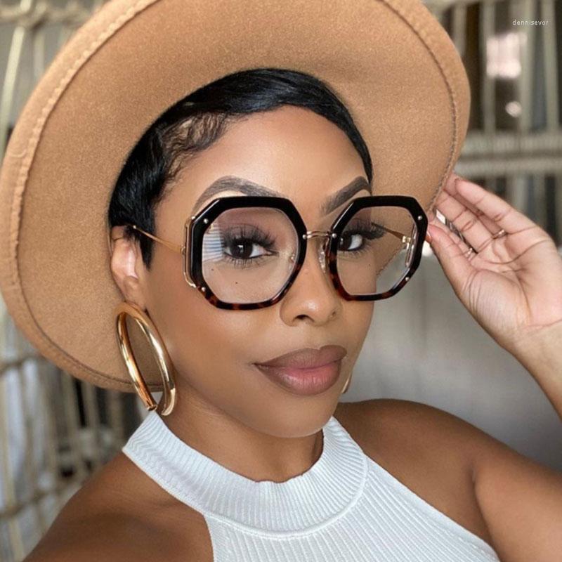 

Sunglasses Oversized Brand Glasses Frames Polygon Anti Blue Light Men Women Optical Fashion Computer