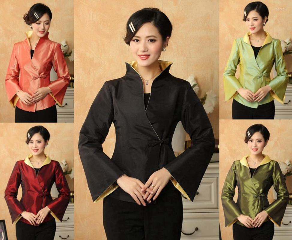 

Women's Jackets Chinese Women Jacket Top Veste Femme Mother Tang Suit Middle-aged And Elderly Coat With A Button Long Sleeve, Light green