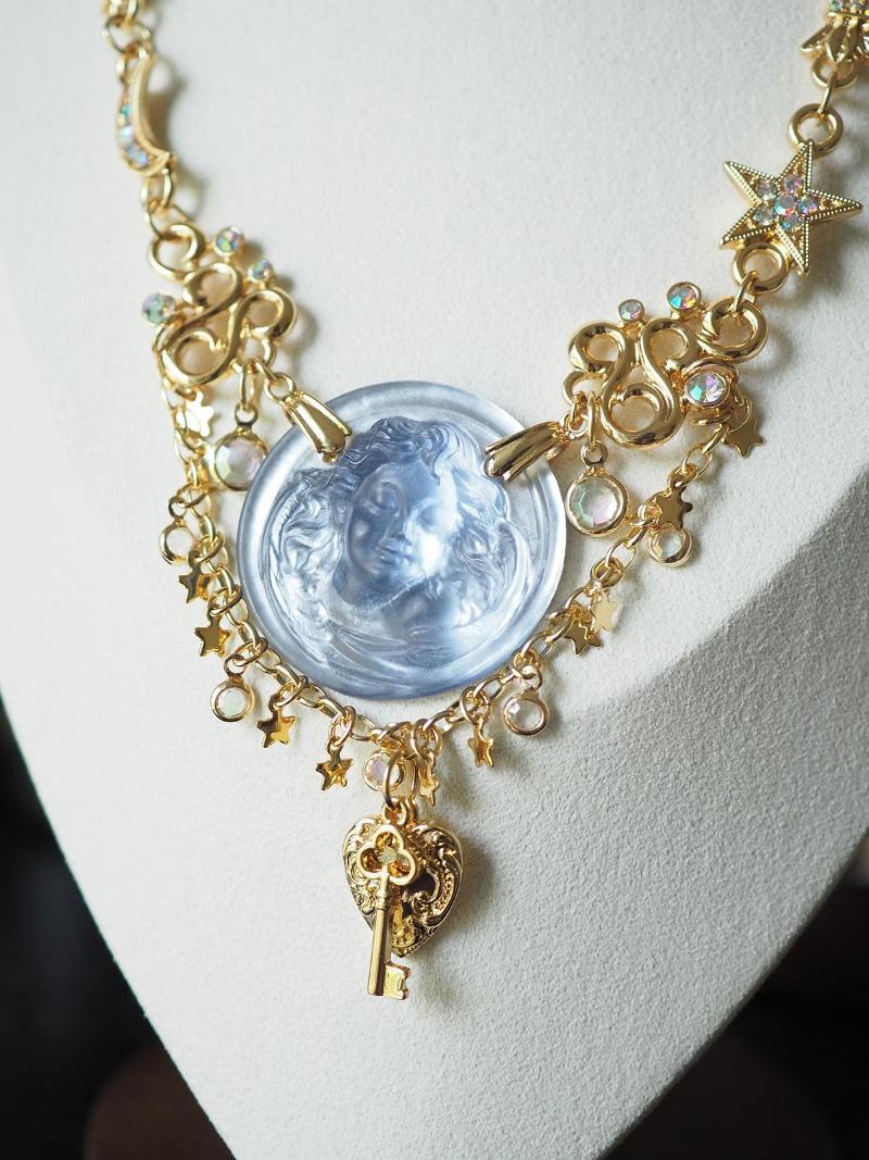 

Choker Dream Angel Key Love Tassel Necklace Vintage Western Antique