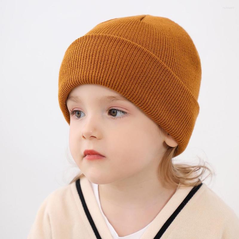 

Berets Baby Winter Knit Beanie Hat Kids Caps For Girls And Boys With Warm Lining, White