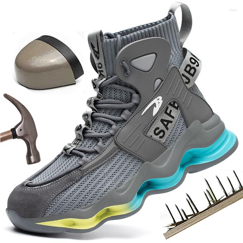 

Boots Fashion Work Men Designer Safety Shoes European Standard Steel Toe Anti-smash Anti-stab Indestructible, 799-grey