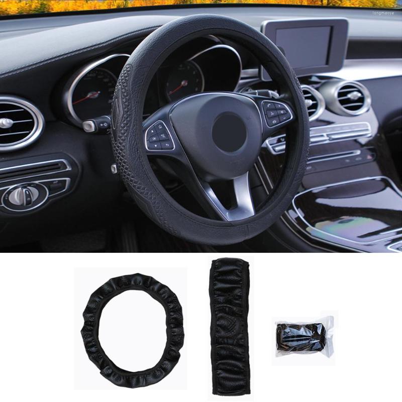 

Steering Wheel Covers Car Accessories Cover For 15"/37-38CM PU Good Grip Black Non Slip Breathable