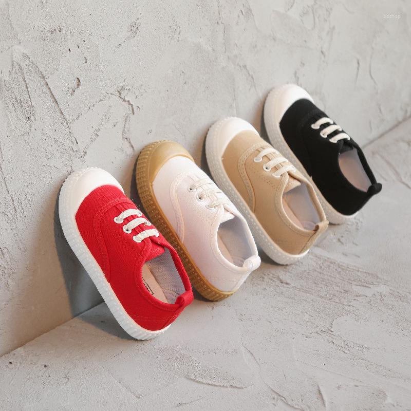 

Athletic Shoes Spring Korean Children Canvas Toddler Boys And Girls Casual Shoe Kindergarten Soft-soled Single 1-8 Years Old, Black
