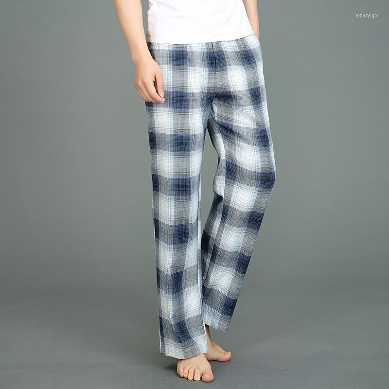 

Men' Sleepwear 2023 Spring Autumn Men Cotton Sleep Pants Male Casual Plaid Pajama Lounge Nightwear Trousers Plus Size Home