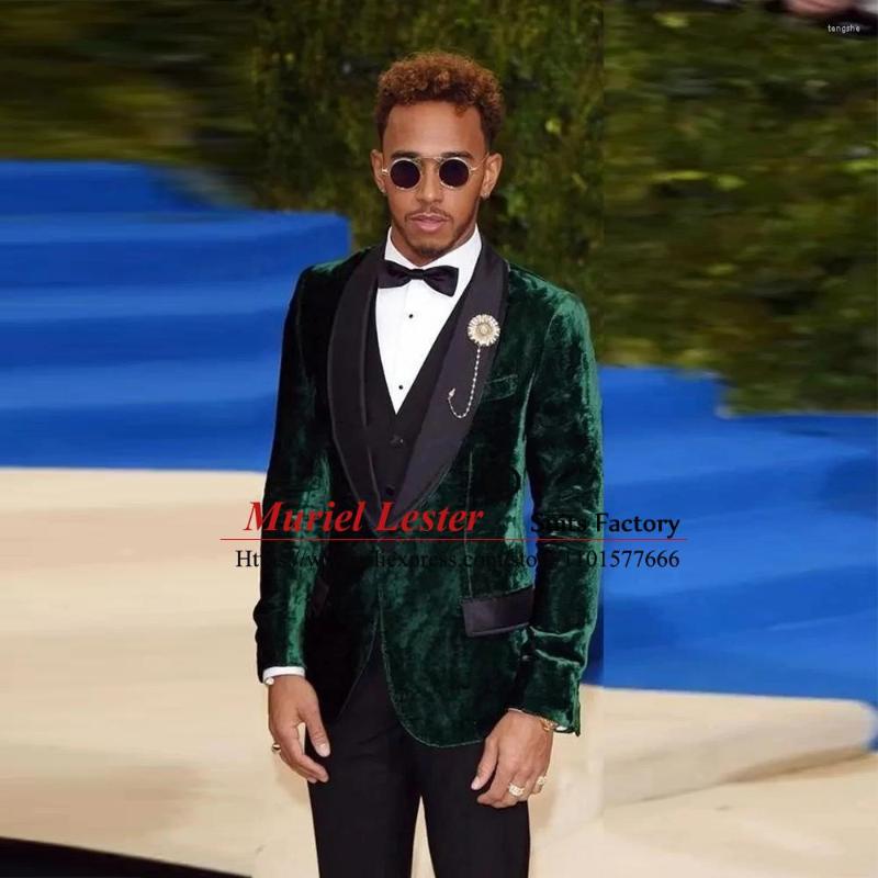 

Men's Suits Green Velvet Business Slim Fit Black Peaked Lapel Single Breasted 1 Button Jacket Formal Wedding Men Tuxedo Tailroed Made, Pink