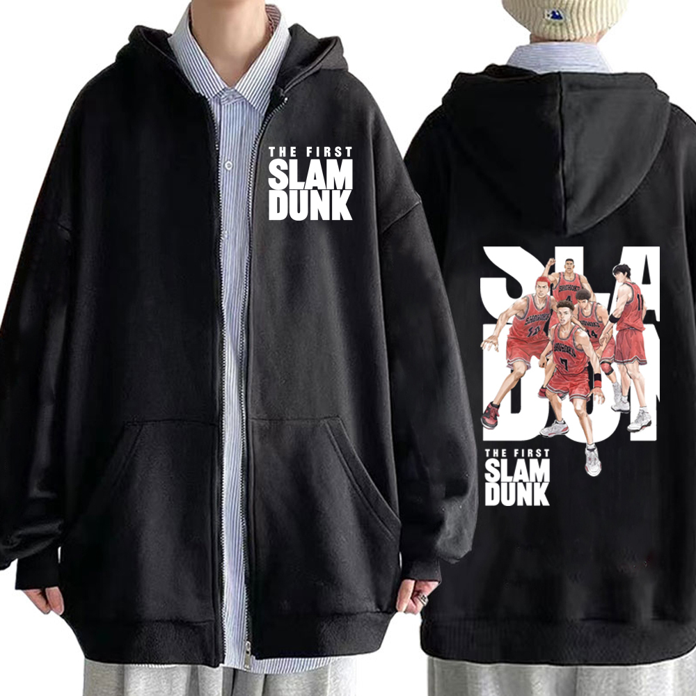 

Mens Hoodies Sweatshirts Slam Dunk Zipper Zip Up Hoodie Anime Unisex Hip Hop Streetwear Clothes Pullover 230202, Black