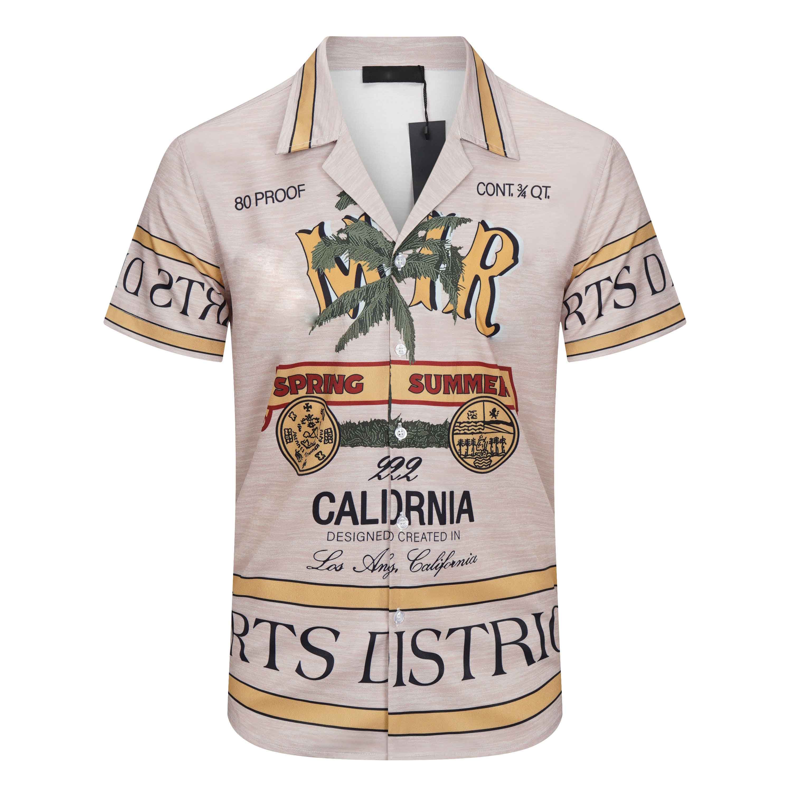 

2022 Fashion Printing Casual Men's Shirts Mens Summer comfortable Short Sleeve US Size M-XXXL, 88888-b@g