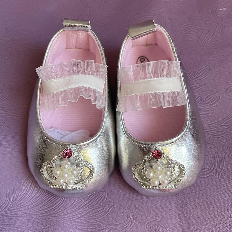 

First Walkers Baby Shoes Walke Girls Pink Flower Princess Infant Ribbon Butterfly Knot Hair Band -1Y