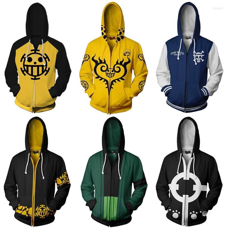 

Men' Hoodies COSSUN TRAFALGAR LAW Hoodie 3D Printed Casual Hooded One Piece Sweater Luffy Jacket Japanese Anime Cosplay Coat