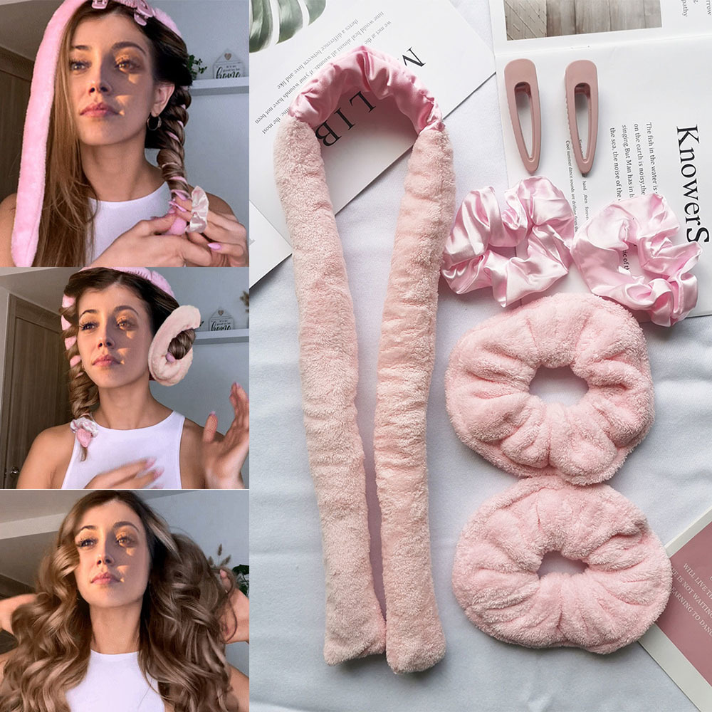 

Headbands Heatless Curling Rod Headband Lazy Hair Curlers Set Curls Rollers Sleeping Soft Wave Former Women Styling Accessories 230202