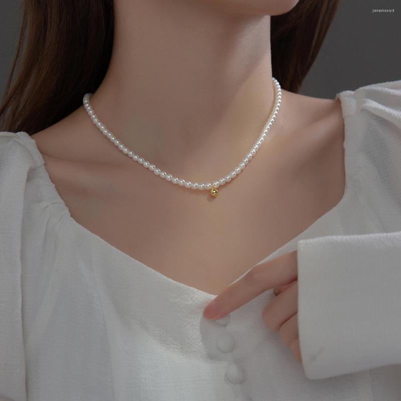 

Chains La Monada 39.5 3cm Synthetic Pearl Women's Necklace 925 Silver Bead Pendant 18K Gold Plated On Neck Women