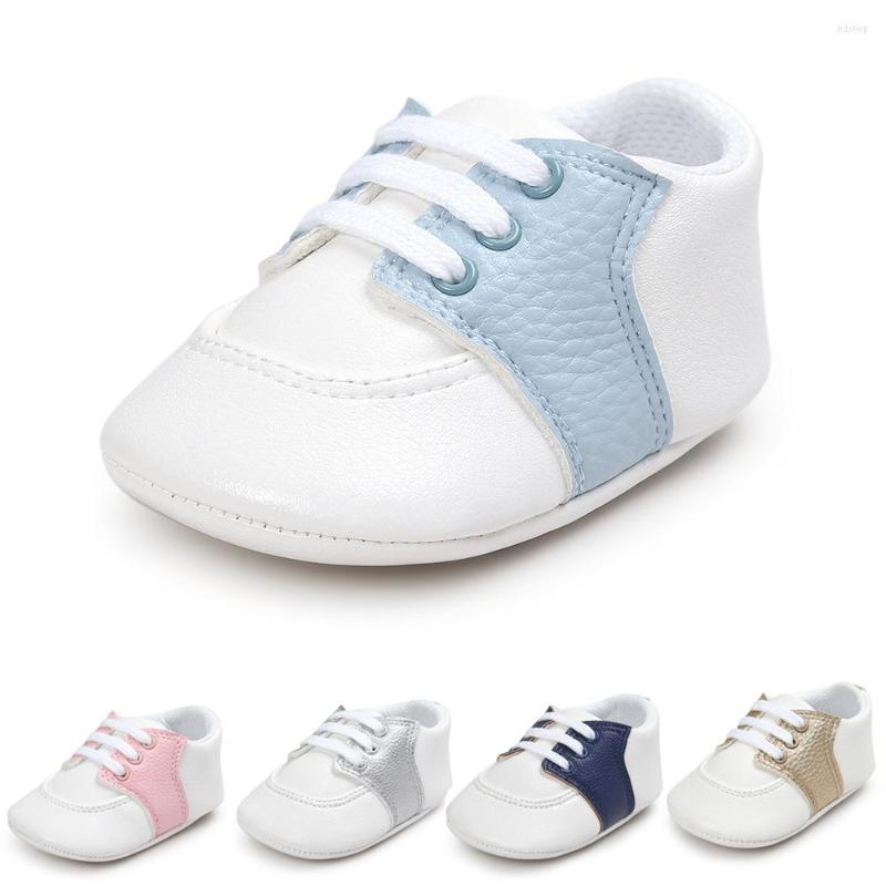 

First Walkers Baby PU Leather Walker Shoes Born Girls Boys Shoe Infant Toddlers Soft Sole Anti-skip Solid Color Casual, Black
