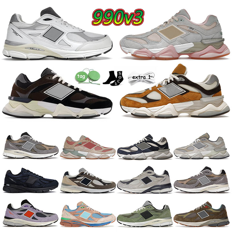 990V3 Men Women Running Shoes Mens Women 9060 990 v3 Sea Salt JJJJound Navy Levi's Denim Rain Cloud Grey Brown Black Outdoor Olive Denim Traine