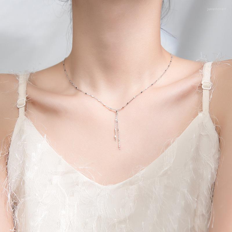 

Chains MloveAcc Genuine 925 Sterling Silver Geometric Beads Chain Tassel Necklaces For Women Jewelry