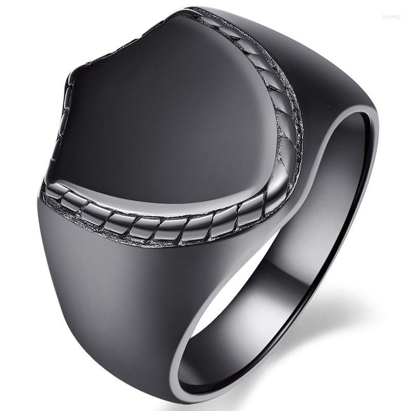 

Wedding Rings Ring Gun-Black Shield Stainless Steel Biker For Men High Polished Finish Anniversary Birthday Gift Men's
