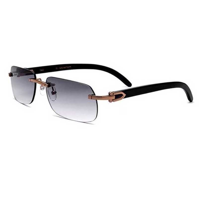 

20% OFF 2023 Natural Horn Man Driving UV400 Rimless Rectangle For Vintage With