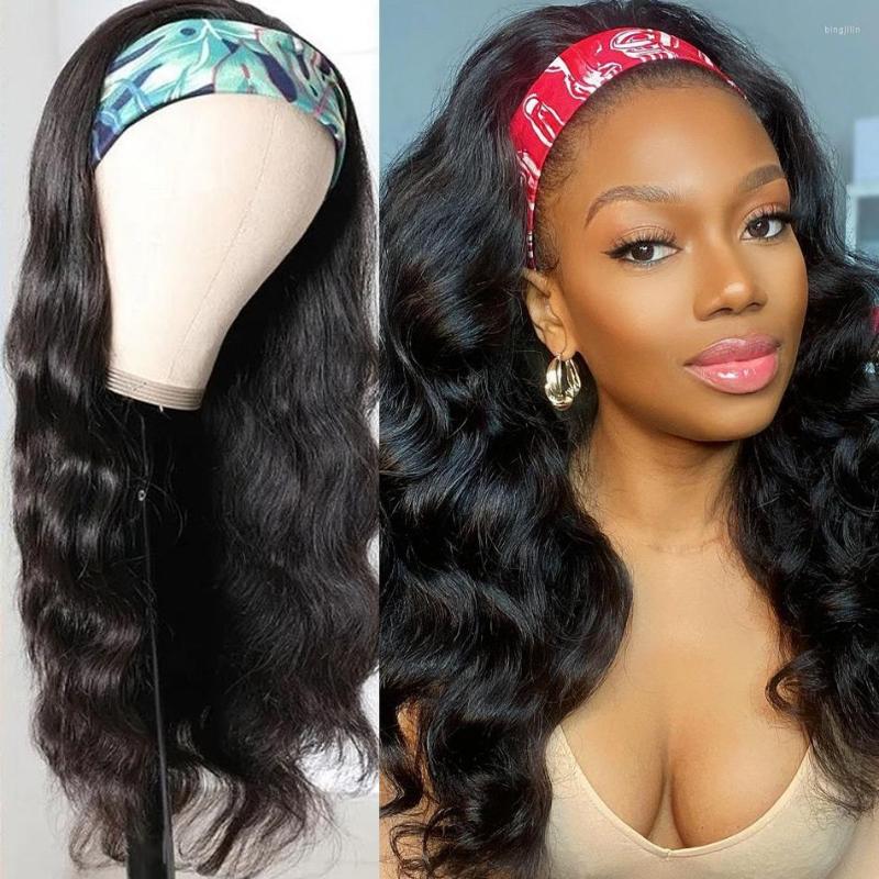

Poker Face 28 30 Inches Brazilian Body Wave Human Hair Wigs Ocean Wavy Headband For Black Women Remy, Picture shown