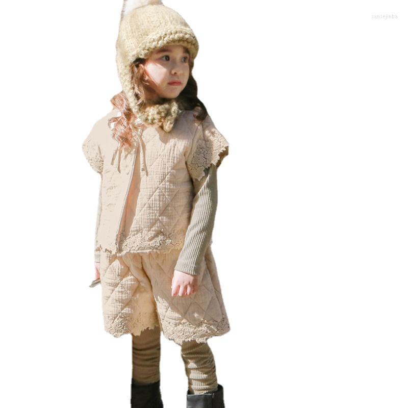 

Clothing Sets Children's Jacket For Baby Girls Winter Vest Sweatshirts Legging Kids Clothes Outwear Coat Girl 2pcs Suits CC0651, Beige