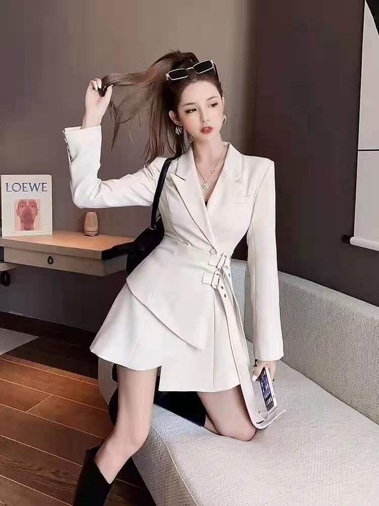 

Casual Dresses Fashion Autumn 2023 Women Patchwork Blazer Dress Size -XL, Picture shown