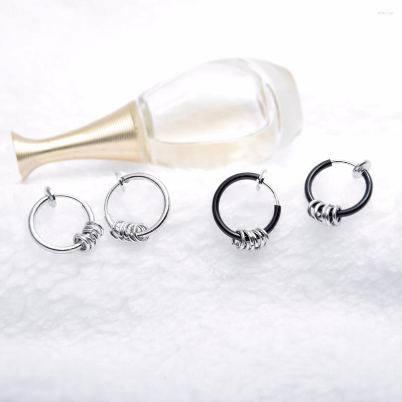 

Hoop Earrings Unisex Stainless Steel With Multiple Circles Huggie For Hip Hop Guys
