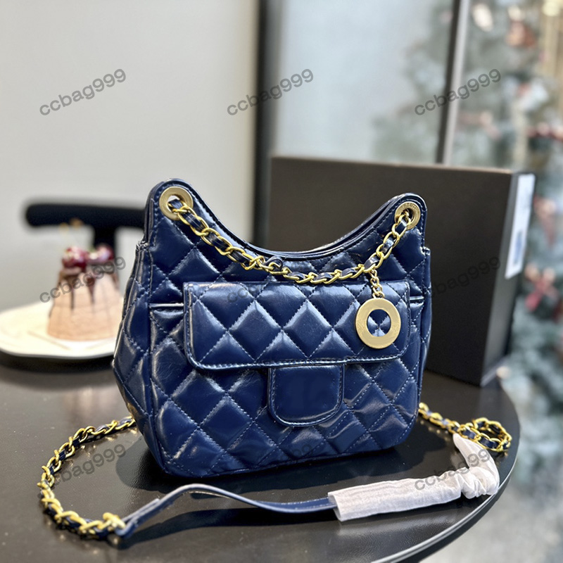 

2023 Gold Coin Hippie Hobo Gabrielle Bags Shiny Patent Leather Diamond Quilted Designer Wallet Metal Hardware Luxurys Hangbags Womens Cross Body Purses with Box 21C