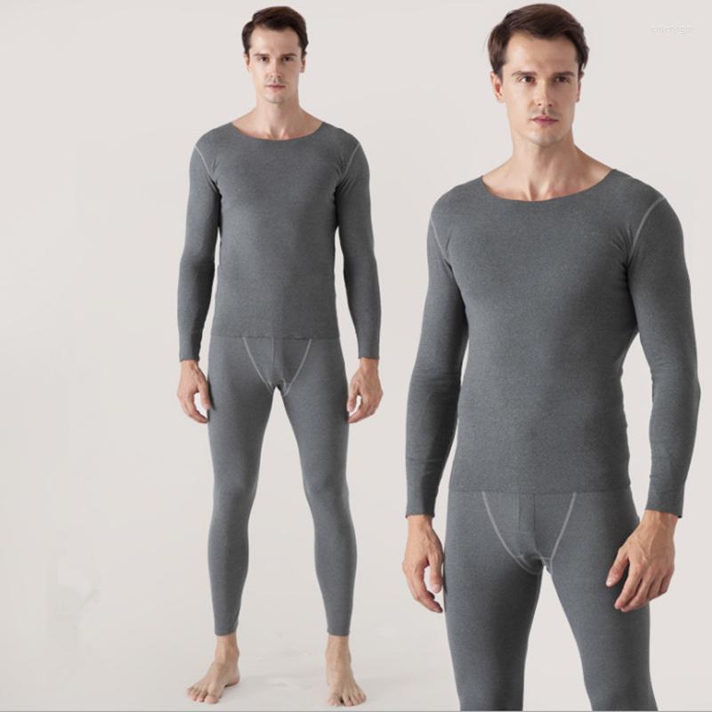 

Men' Thermal Underwear Couple Warm Velvet Slim Bottoming Long-sleeved Seamless Cold-proof Long Pants Inner Clothes Suits, Black