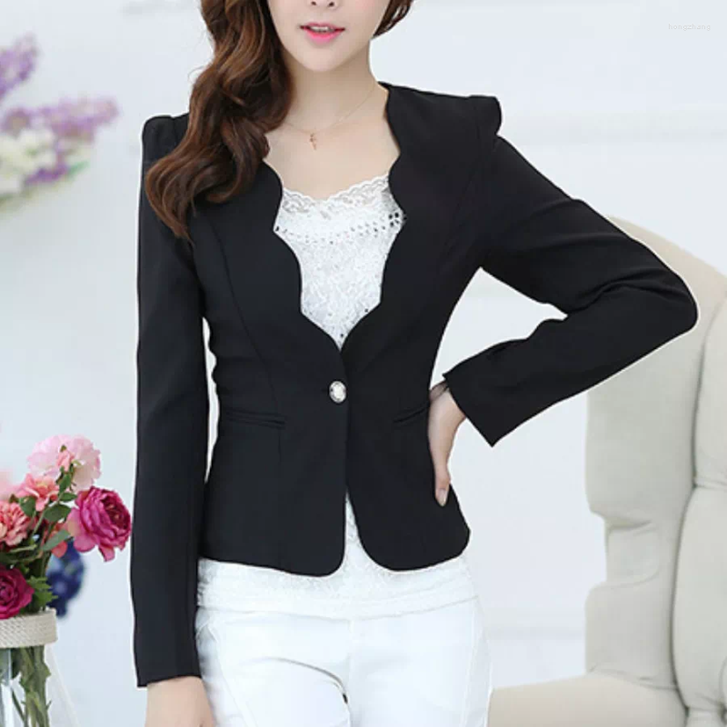 

Women' Suits Simple Blazer Feminino Tight Long Sleeve Pocket White Black Women Casual Elegant Slim Autumn Winter Coat Female