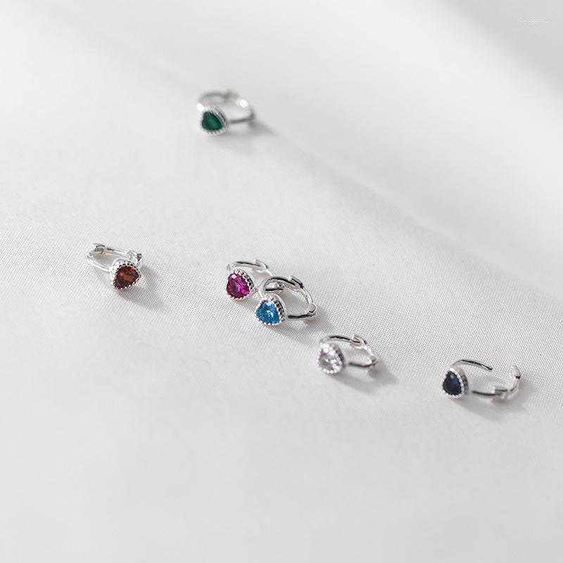 

Hoop Earrings Color Heart Zircon For Women Korean Girl Kid Small Cute Ear Buckle Jewelry Gifts Brincos Pendientes Accessories