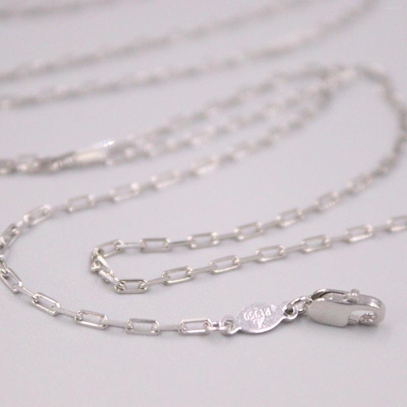 

Chains Real Platinum 950 Necklace Women's Cable Chain Female 1.6mm Simple Link Rectangle 70cm/27.6inch Gift Neckalce Jewellery