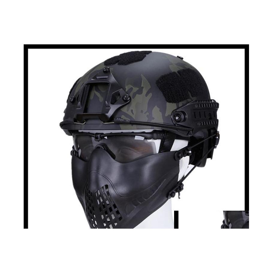 

Paintball Accessories Foldable Half Face Mesh Mask Style Comfortable Adjustable Tactical Lower Protective Airsoft Drop Delivery Spor Dhjgb