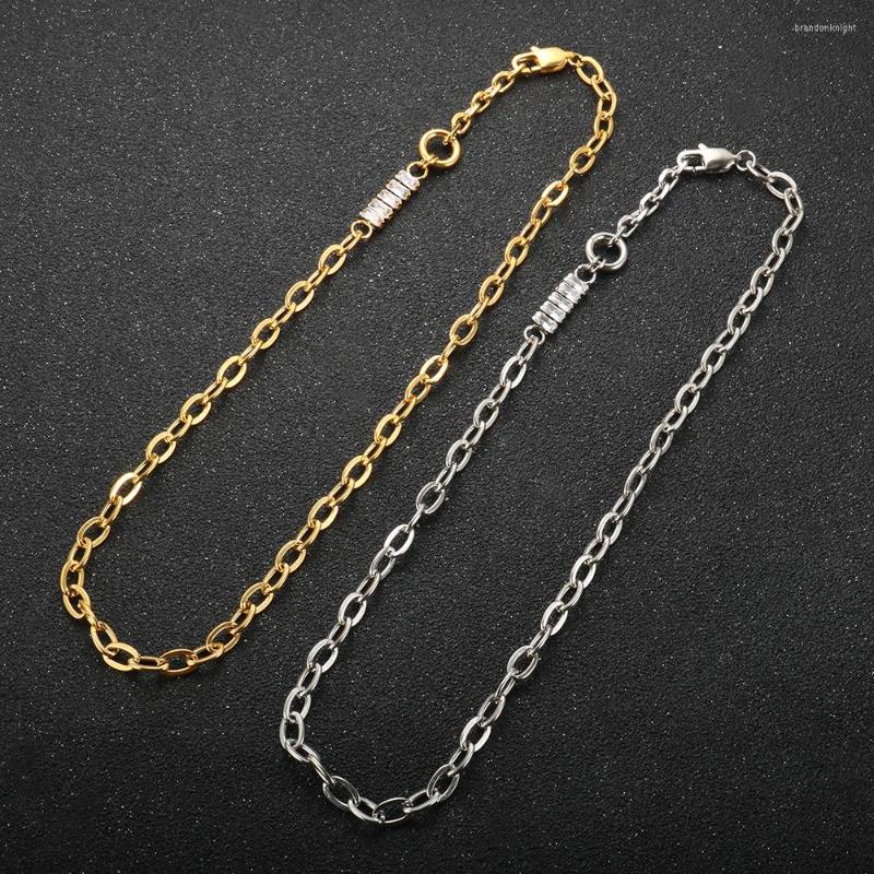 

Choker ZMFashion Luxury Zircon Chain Necklace For Women CZ Crystal Stone Stainless Steel Necklaces Party Fine Jewelry Gift 2023